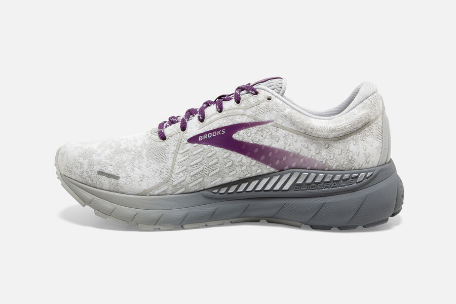 Brooks Israel Adrenaline GTS 21 Road Running Shoes Womens - White/Purple - VJD-294875